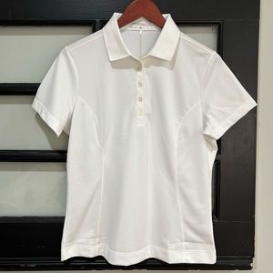 NWT Nike Dri Fit Womens Golf Polo White Tennis Tee Shirt Size Medium NEW